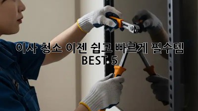 이사 청소, 이젠 쉽고 빠르게! 필수템 BEST 5